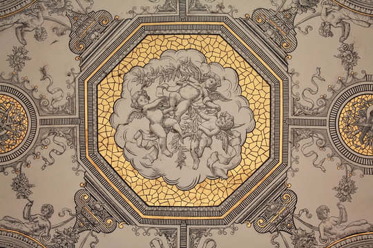 Detail from the ceiling of Opera house in Budapest