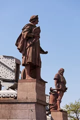 Foto op Plexiglas Vasco da Gamabrug Hamburg, Columbus und Vasco Da Gama