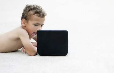 Child watching a movie
