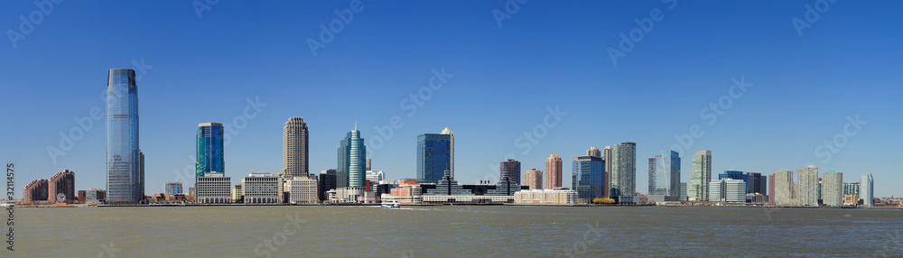 Poster New Jersey skyline from New York City Manhattan downtown