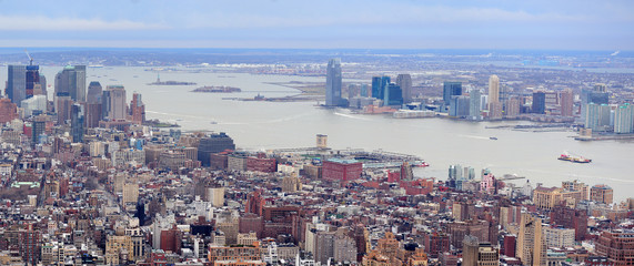 Fototapeta na wymiar New Jersey Panorama from New York City Manhattan