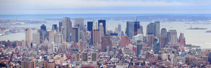Fototapeta na wymiar New York City Manhattan downtown skyscrapers panorama