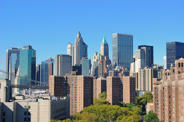 Fototapeta na wymiar Dolny Manhattan Skyline w Nowym Jorku