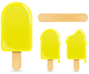 classic yellow ice cream bar or ice pop
