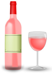 Rosewein mit Weinglas