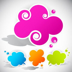 Paper cloud bubble for speech