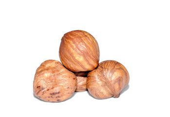 Hazelnuts Isolated on White Background