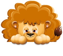 Leone Cucciolo Cartoon Sfondo-Baby Lion Background-Vector