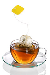 Tea with teabag concept
