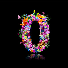 letter of flowers and butterflies figures