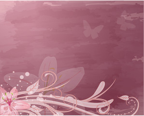 pink retro fantasy flowers