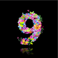 letter of flowers and butterflies figures