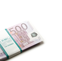 Euros on the white background
