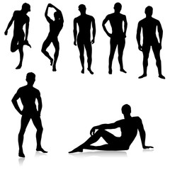 Nude Male silhouettes.Vector