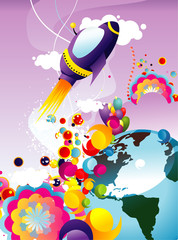 nave espacial en vector © ighost