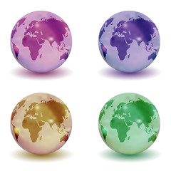 3D Earth Globes - 4 Color Shades
