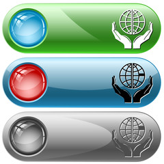 Protection world. Vector internet buttons.