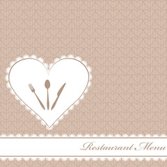 Restaurant menu with hearts