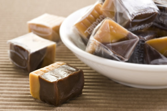 Cream caramel and chocolate sweets