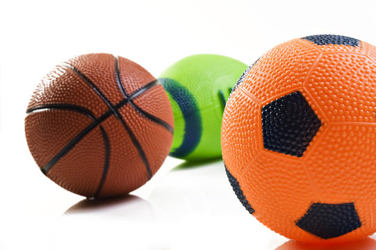 Collection of sport ball with soccer rugby an basket ball