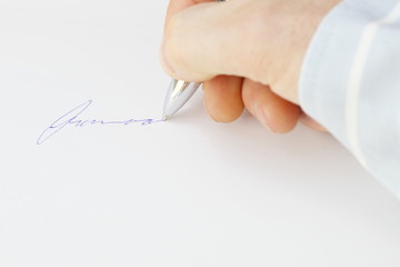 Unterschrift mit Stift
