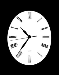 Abstract clock on white background.
