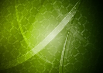 Green backdrop with hexagon texture