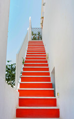 Beautiful empty staircase in Santorini - 32133141