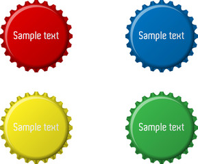 Bottle cap vector with sample text