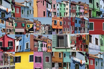 Maisons à Burano, Italie
