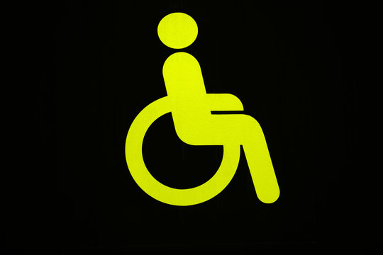 Close up of disabled symbol