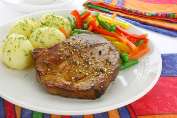 Pork meat with vegetables