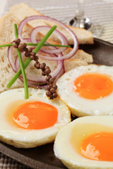 Fried eggs and bread