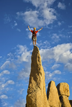 Climber on the summit.