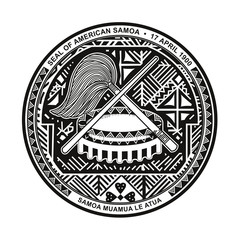 American Samoa coat of arms - obrazy, fototapety, plakaty