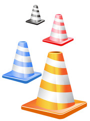 traffic cones in a row