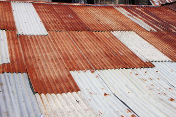 Fototapeta na wymiar Tin roof in Rangsit, Thailand.