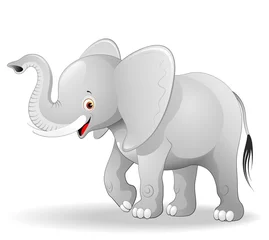 Crédence de cuisine en verre imprimé Zoo Elefante Cucciolo Cartoon-Cute Baby Elephant-Vector