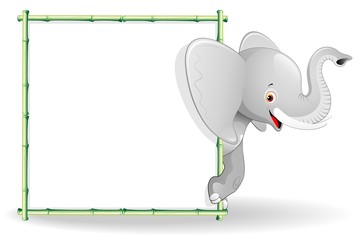 Elefante Cucciolo Cartoon Sfondo-Baby Elephant Background-Vector © BluedarkArt