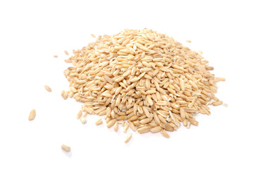 Whole Oats Isolated on White Background
