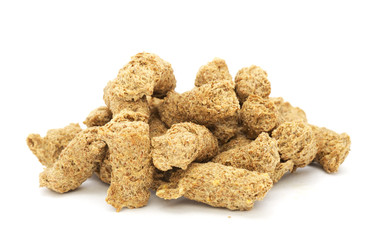 Extruded Rye Bran Isolated on White Background