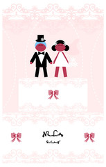 Fototapeta premium Wedding invitation /love couple card