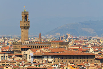 Fototapeta na wymiar Palazzo Vecchio Wieża / Campanile, Florencja, Toskania, Włochy