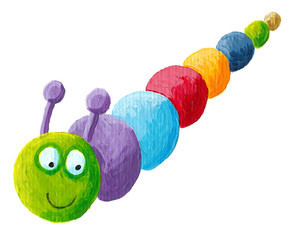 Smiling colorful caterpillar
