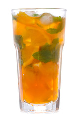 cocktail with orange and mint