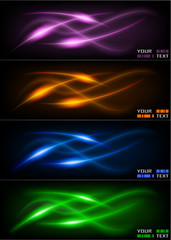 Set of dark glowing wavers