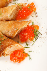 pancakes with caviar