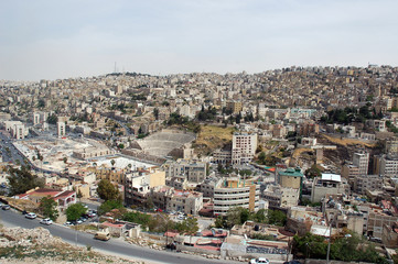 Obraz premium Vue depuis la citadelle d’Amman