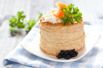 Vol au vent mit Lachs