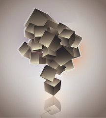 3d vector flying cubes
